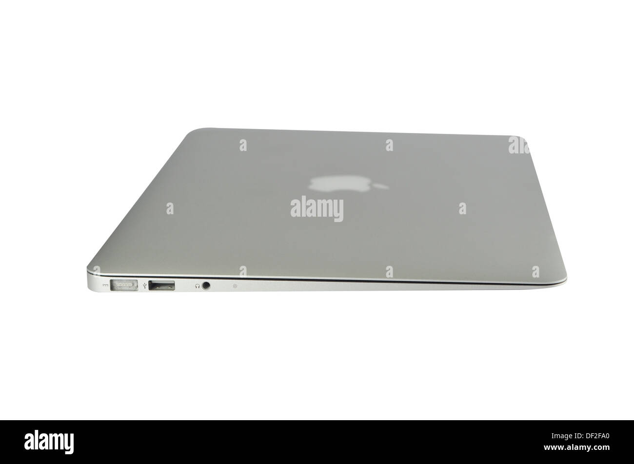 Macbook AIr dans différentes silhouette, isolé sur fond blanc Banque D'Images