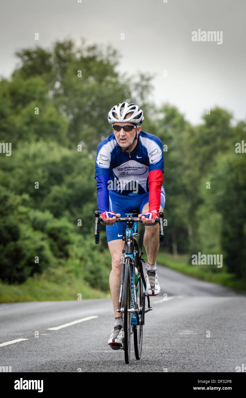 Brian Cookson, président de l'UCI, Union Cycliste Internationale, la British Riding 2012 Masters nationaux Championnat de course sur route. Banque D'Images