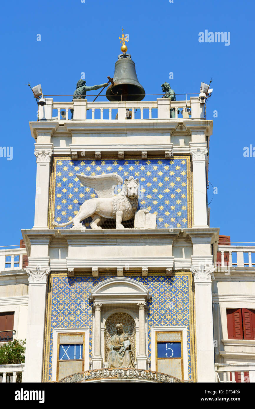 St Mark's Clocktower et son horloge astronomique de la Place Saint-Marc, Venise, Italie Banque D'Images