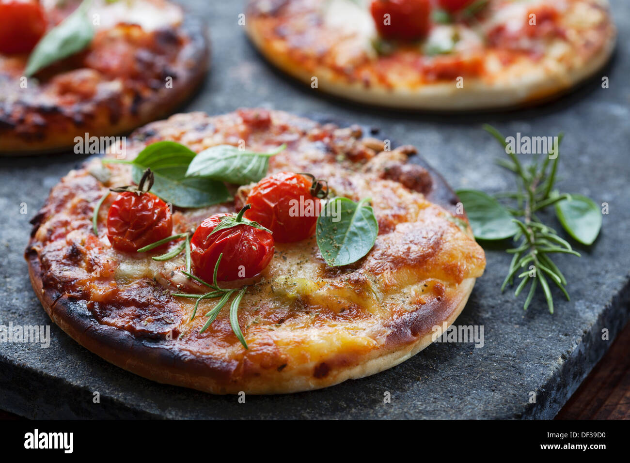 Mini-pizzas Banque D'Images