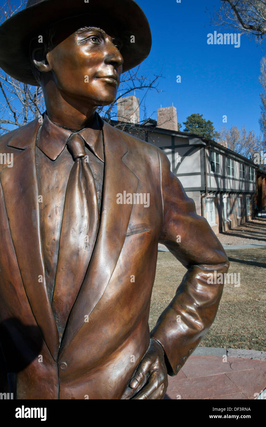 Statue de scientifique J. Robert Oppenheimer à Los Alamos, Nouveau Mexique. Banque D'Images