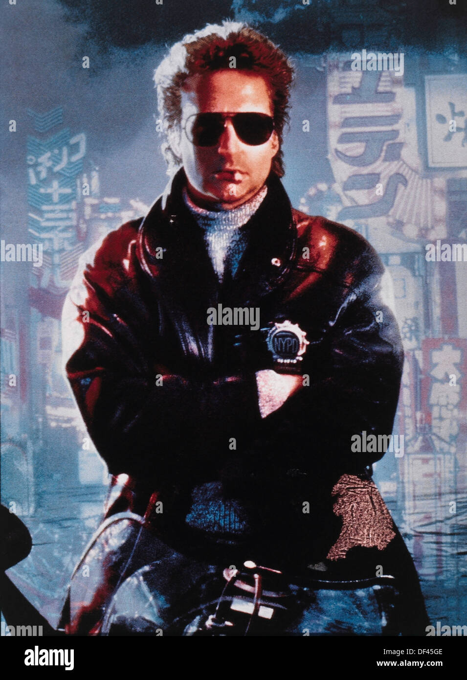 Michael Douglas, sur-ensemble du film, 'Black Rain', Jaffe-Lansing, Pegasus Film Partners avec la distribution par Paramount Pictures, 1989 Banque D'Images