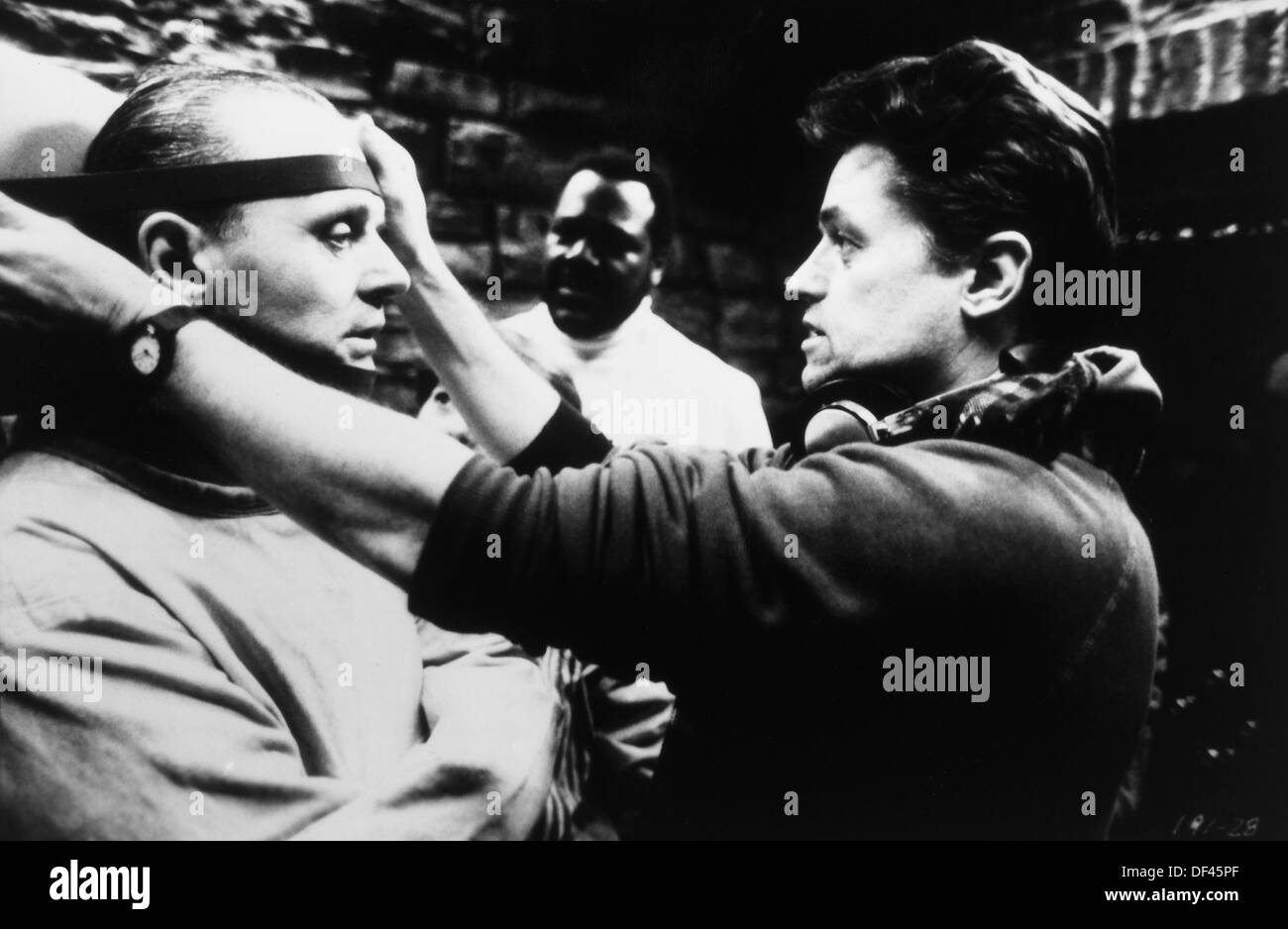 Jonathan Demme Diriger Anthony Hopkins On-Set du film, 'Le Silence des agneaux', 1991 Banque D'Images