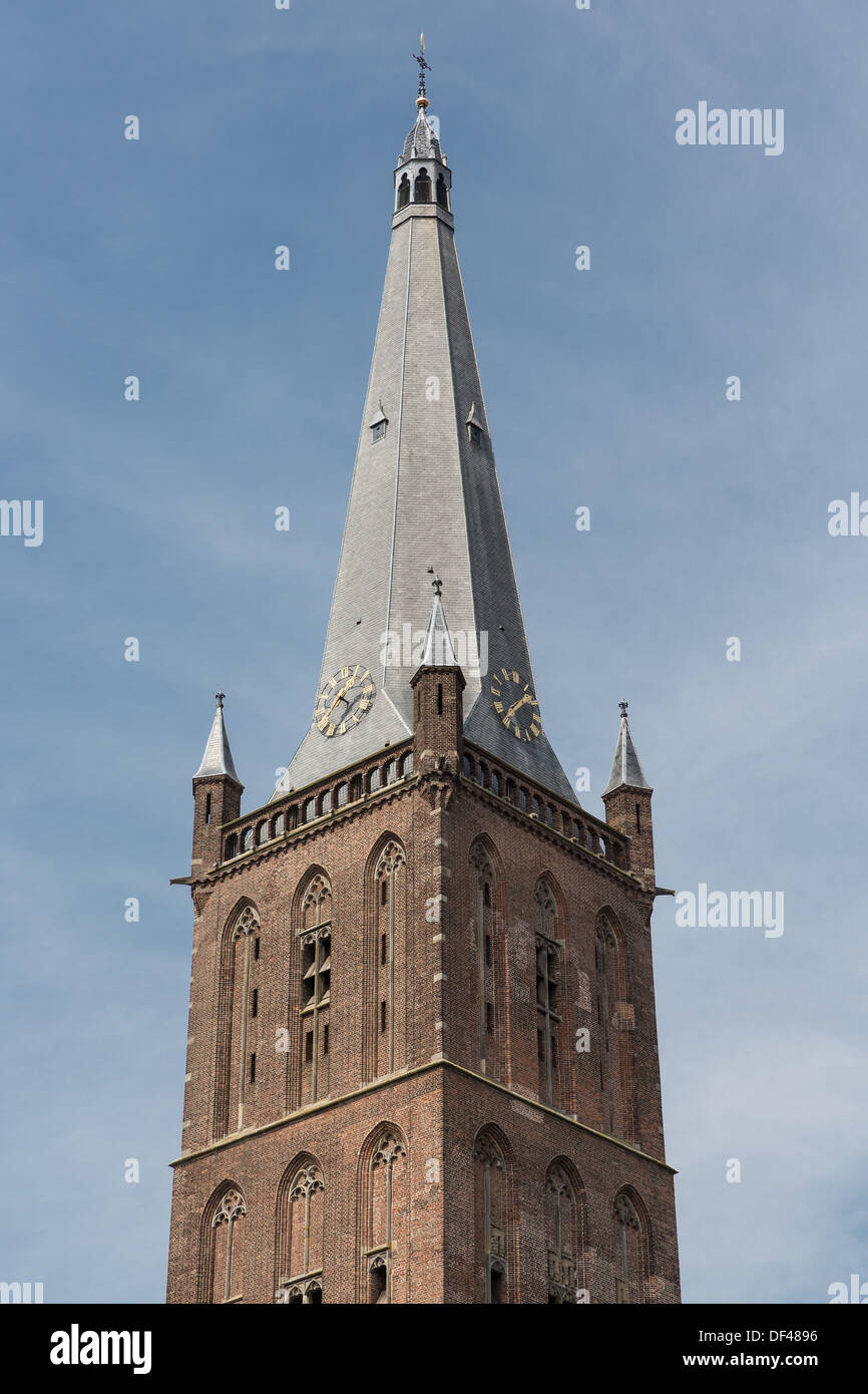 Dutch Church tower against a blue sky Banque D'Images