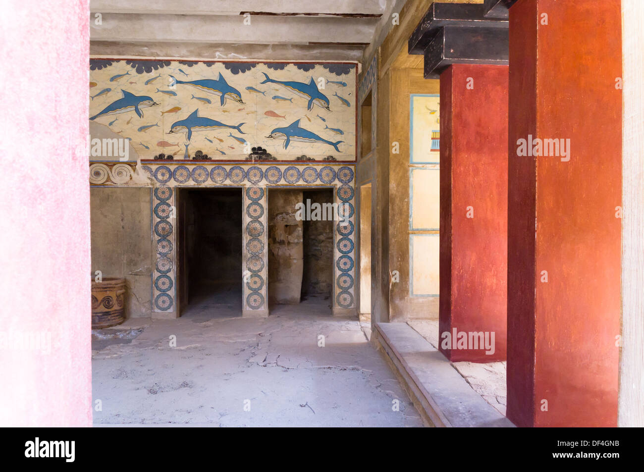 L'intérieur du palais de Knossos - Queen's quarters Banque D'Images