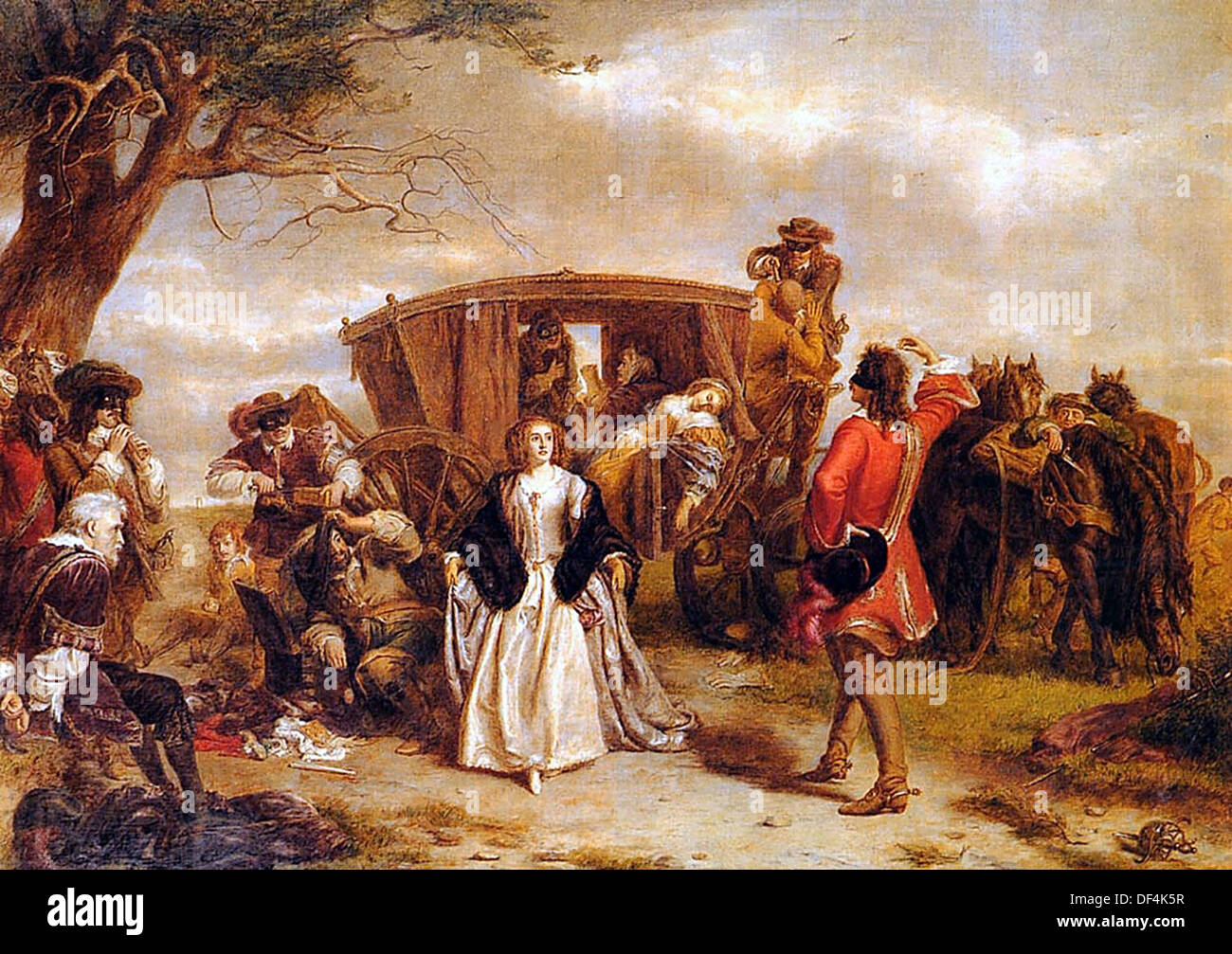 William Powell Frith 1860 peinture, intitulé Claude Duval, dépeint une image romantique du grand banditisme Banque D'Images