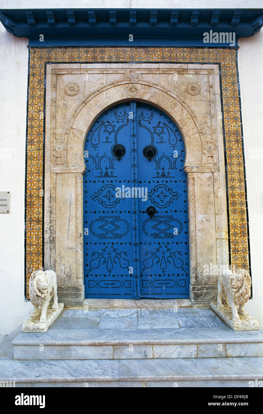 Porte Bleue, Sidi Bou Said. Tunisie Banque D'Images