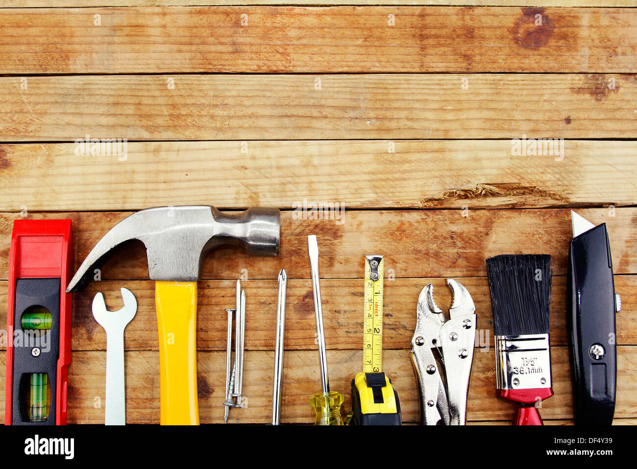 Libre d'assortiment outils de travail sur bois Banque D'Images