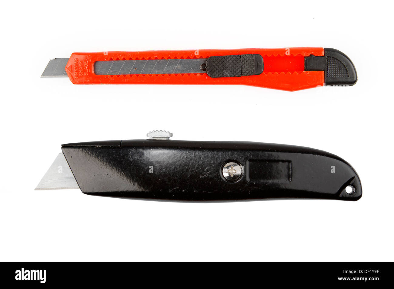 Boîte de deux couteaux isolated over white Banque D'Images