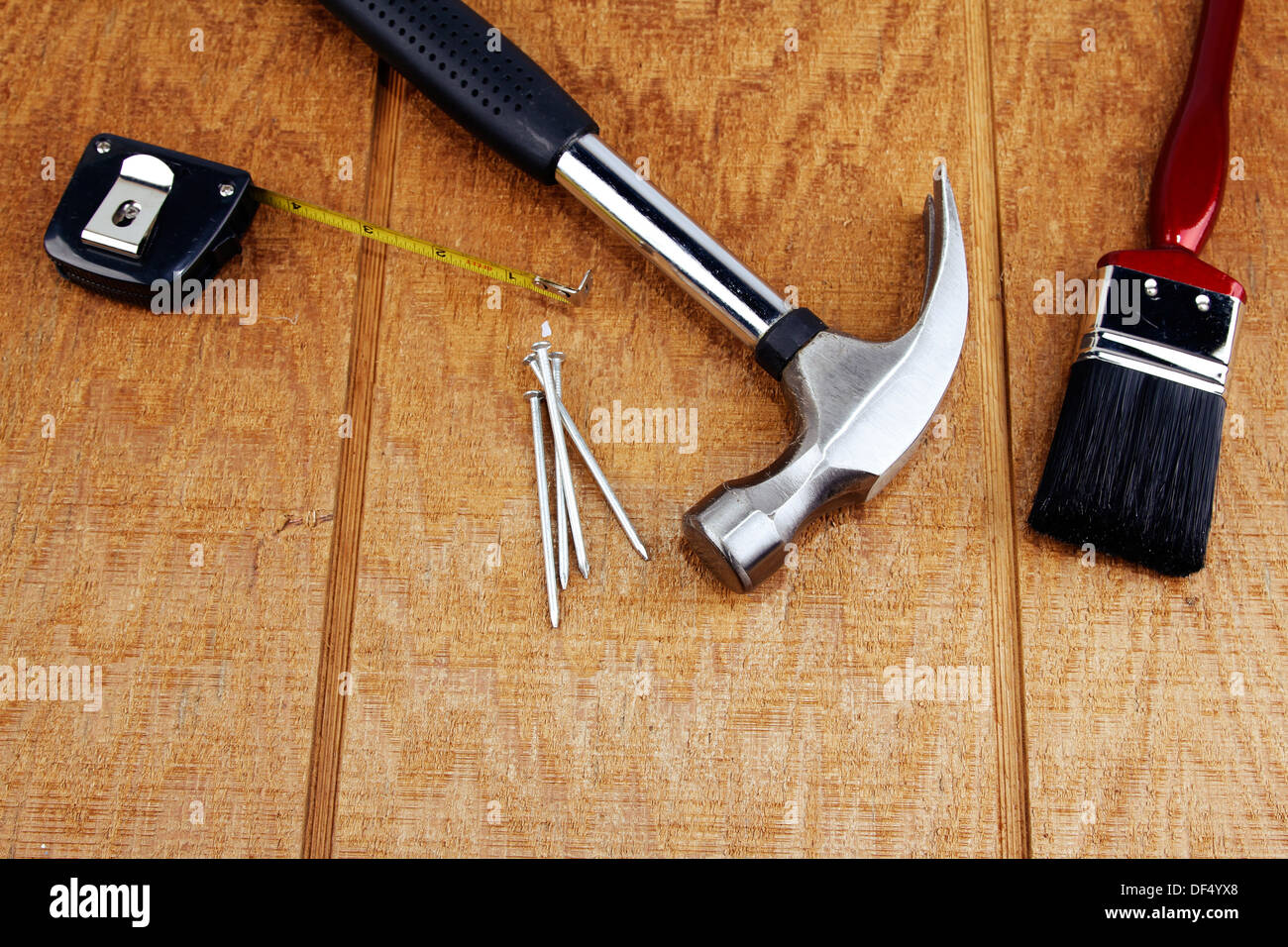 Outils de travail sur bois assortis Banque D'Images