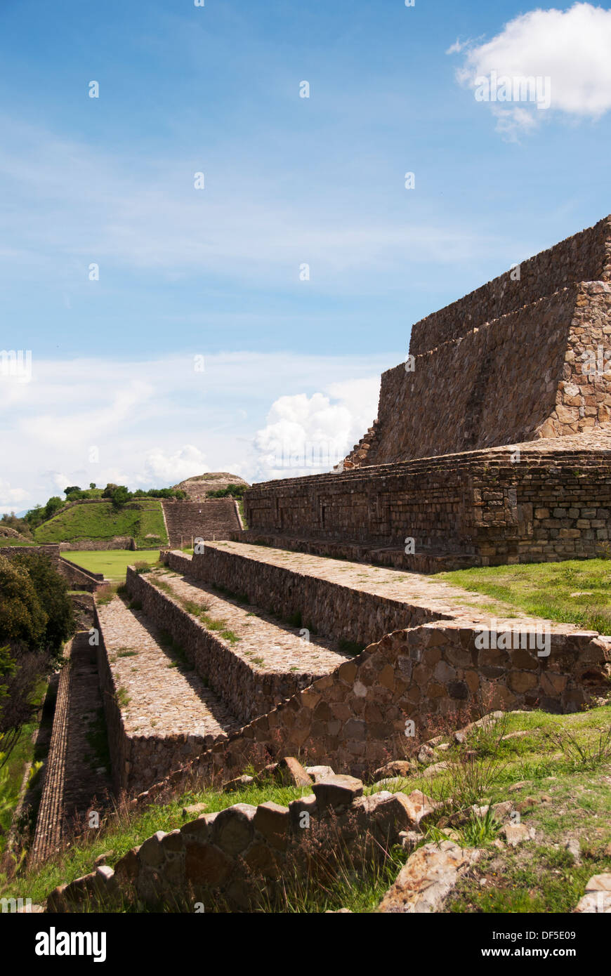 Monte Alban - les ruines de la civilisation zapotèque à Oaxaca, Mexique Banque D'Images