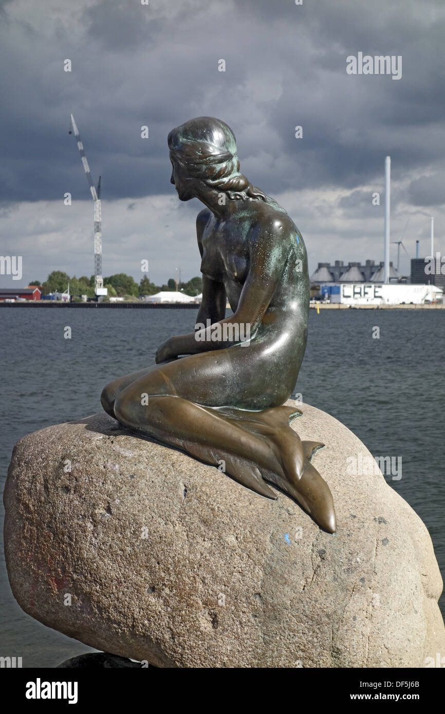 Den lille havfrue (La Petite Sirène) à Langelinie à Copenhague Danemark Banque D'Images
