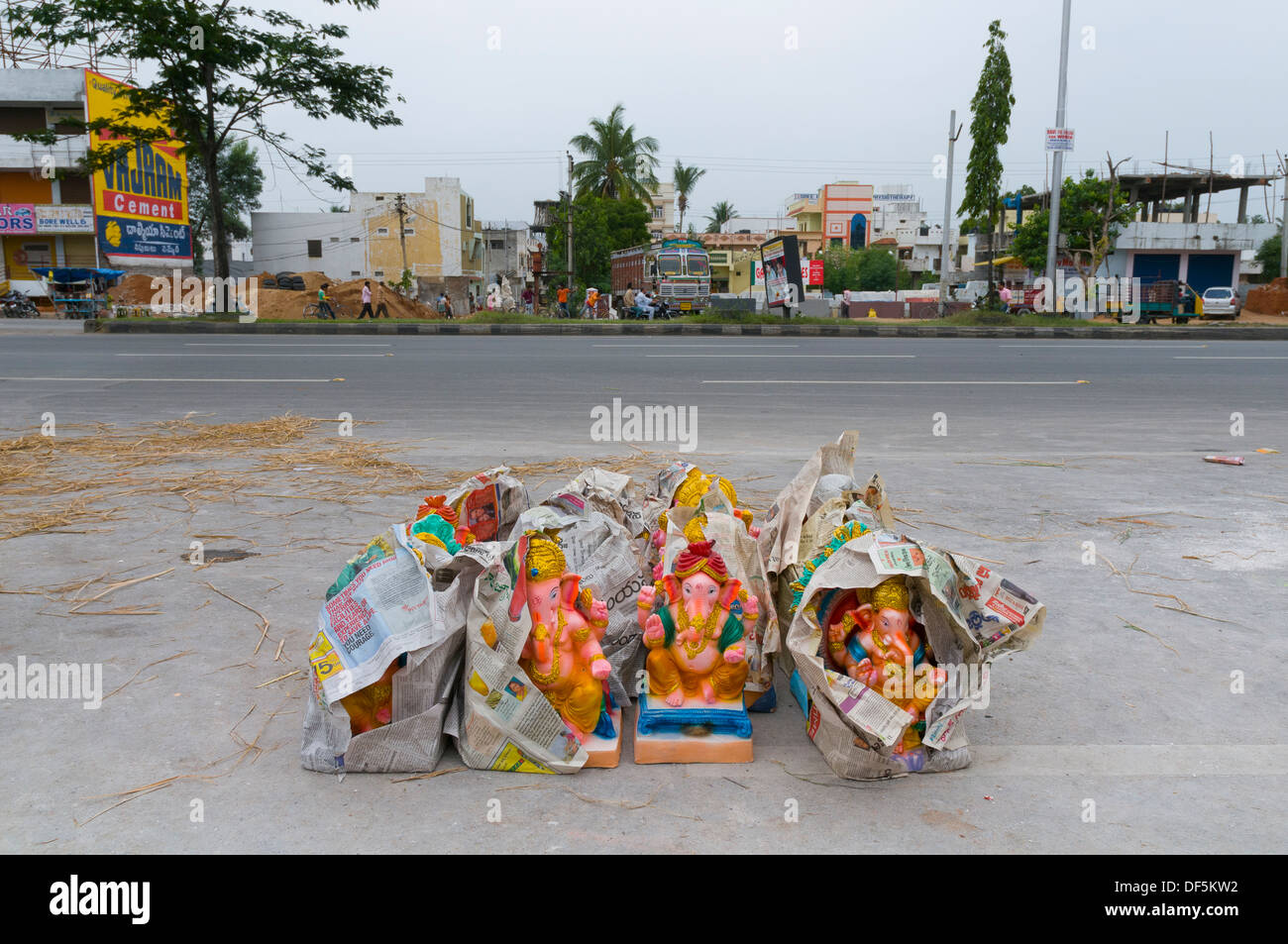 Ganesh sur idoles afficher en vente pendant la fête de Ganesh en Inde Banque D'Images