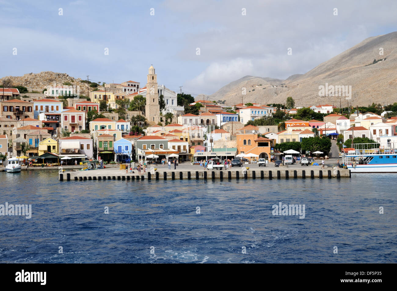 Port Port Port Emporio Le dodecanses Halki Chalki Grèce Mer Egée Banque D'Images