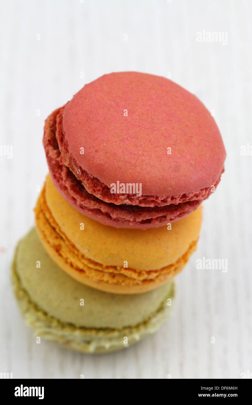 Macarons colorés, Close up Banque D'Images