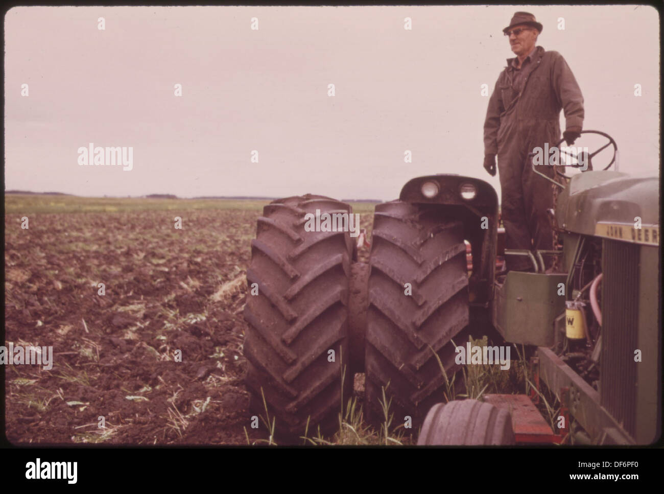 Sur une ferme près d'GRYGLA, UN AGRICULTEUR À LA RETRAITE COMPLÈTE SES REVENUS EN TRAVAILLANT SUR LES TERRES APPARTENANT À UN AUTRE HOMME 554203 Banque D'Images