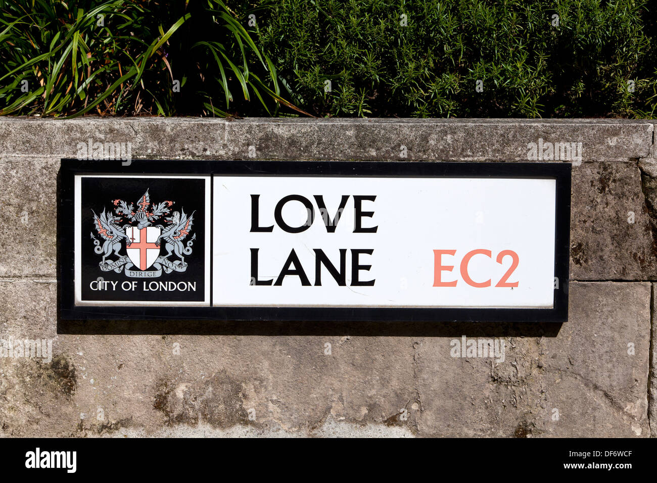 Love Lane road sign, City of London, England, UK. Banque D'Images