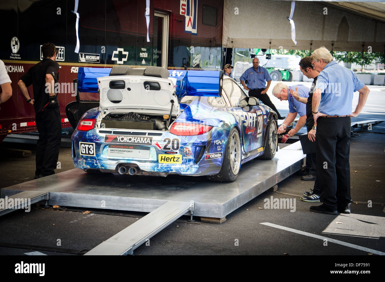 Porsche 911 GT3 en phase de test après le Grand Prix de Baltimore Banque D'Images