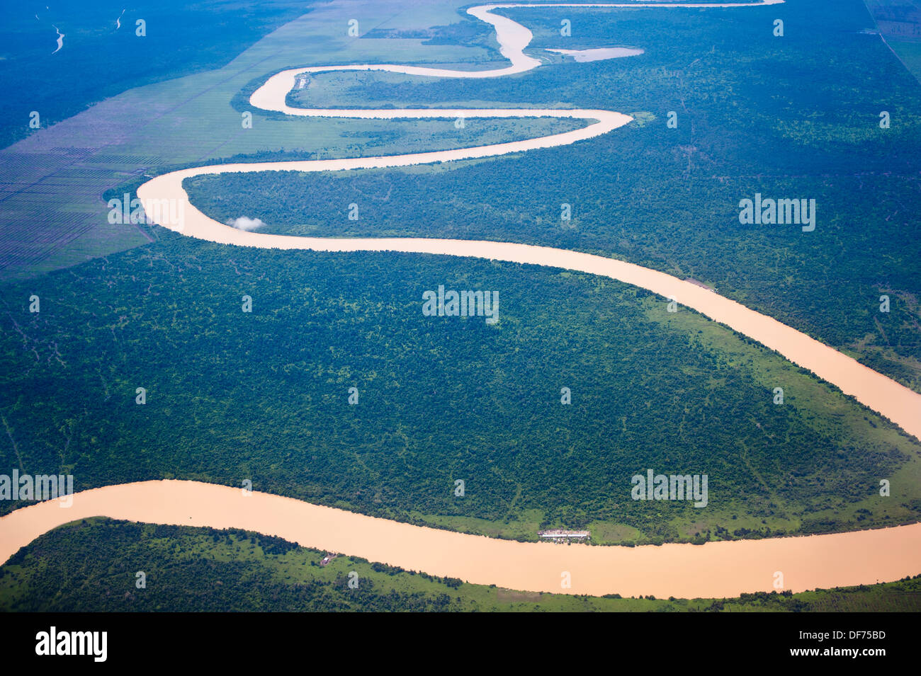 Système rivière sinueuse, Bornéo Banque D'Images
