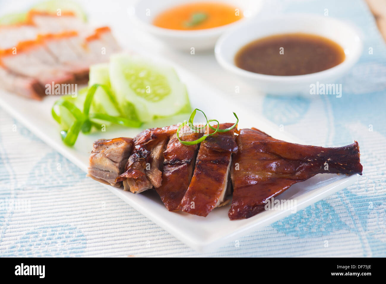 Tranches de canard rôti la cuisine chinoise traditionnelle Banque D'Images