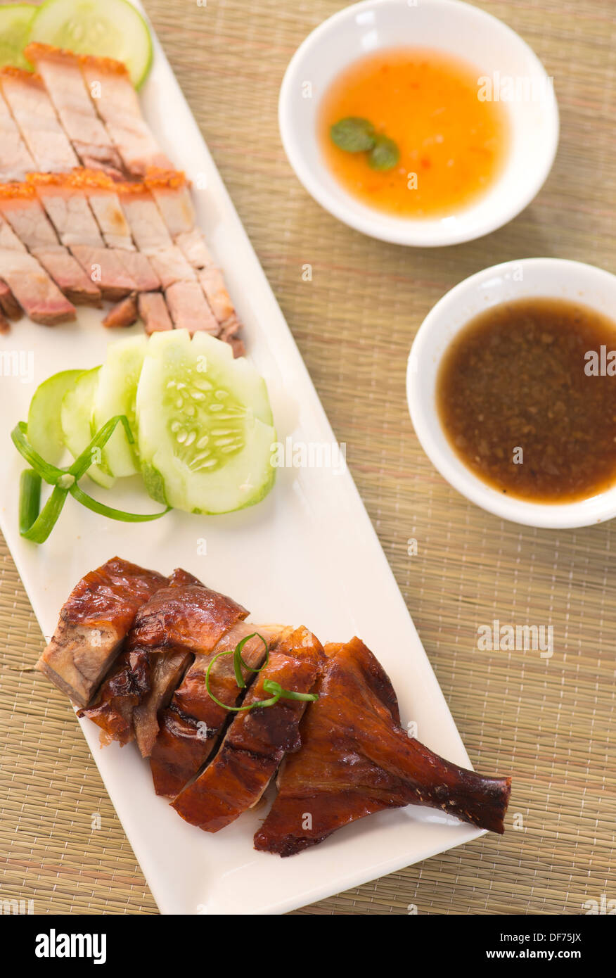 Tranches de canard rôti la cuisine chinoise traditionnelle Banque D'Images
