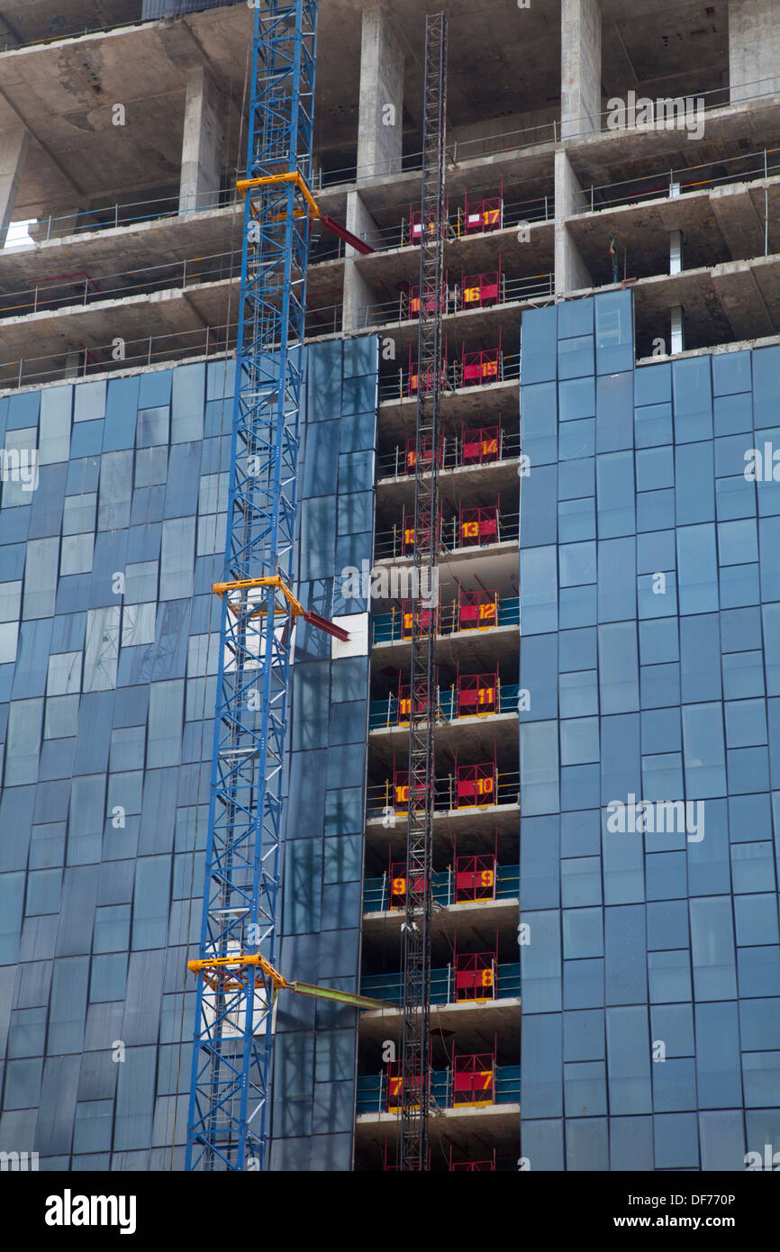 Site de construction building skyscraper Singapore city Asia capital financial trade hotel bureaux pouvoir fonctionne le travail d'énergie Banque D'Images