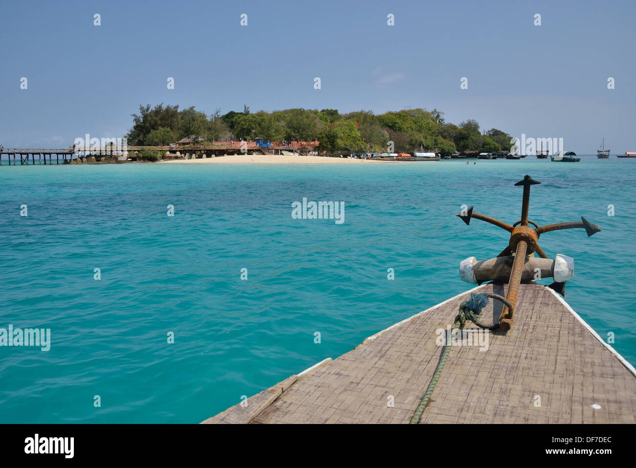 Bateau d'excursion, l'île de Changuu, archipel de Zanzibar, Tanzanie Banque D'Images