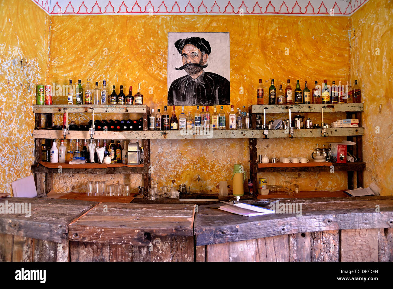 Bar dans l'ancienne prison, l'île de Changuu, archipel de Zanzibar, Tanzanie Banque D'Images