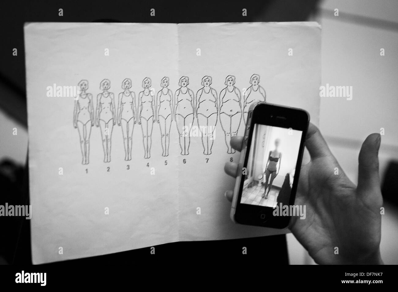 ANOREXIE, FEMME Banque D'Images