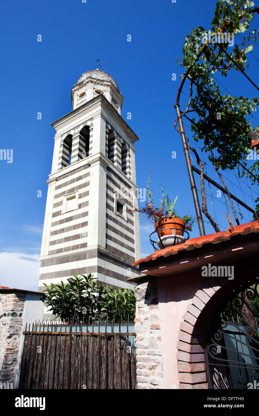 Clocher de l'Église Sant Andrea in Levanto Ligurie Italie Banque D'Images
