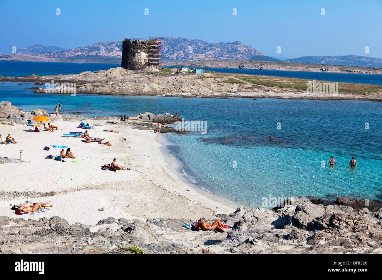 Plage De La Pelosa Stintino Sardaigne Italie Banque D