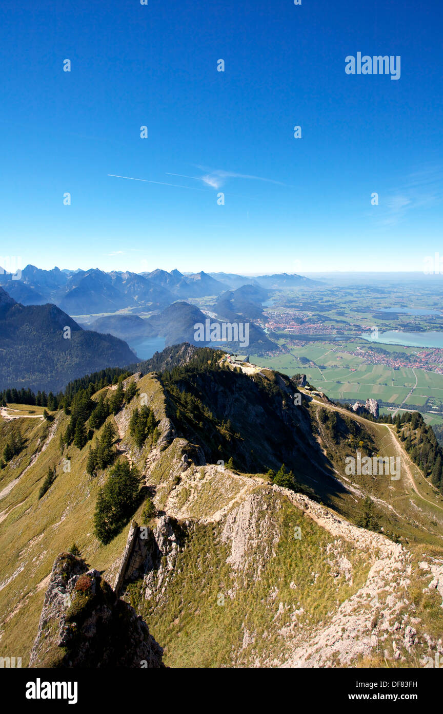 Formulaire sur le sommet du mont tegelberg, Bavière, Allemagne. Banque D'Images