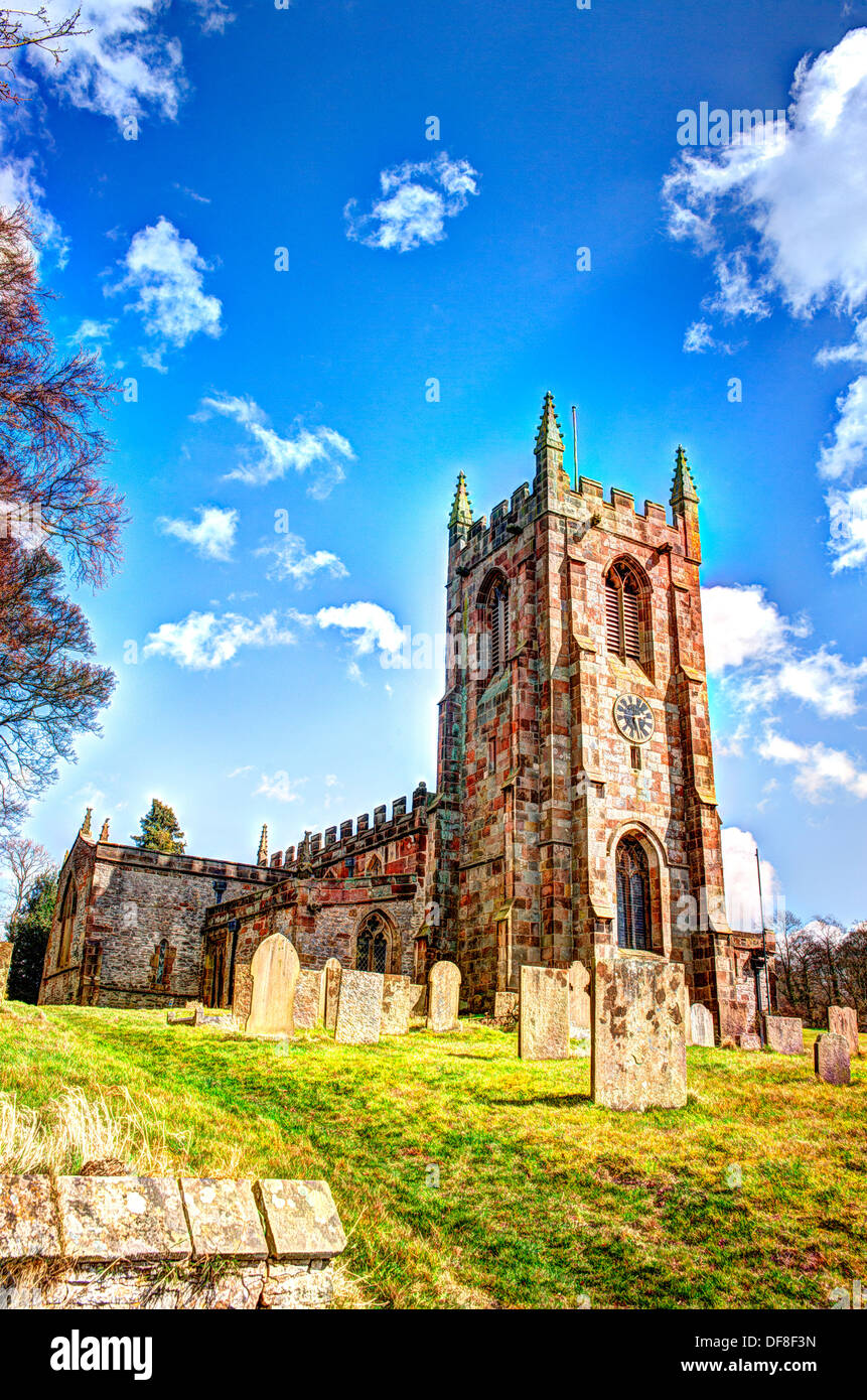 L'église paroissiale de St Giles,Hartington, Derbyshire, Angleterre, Royaume-Uni Banque D'Images