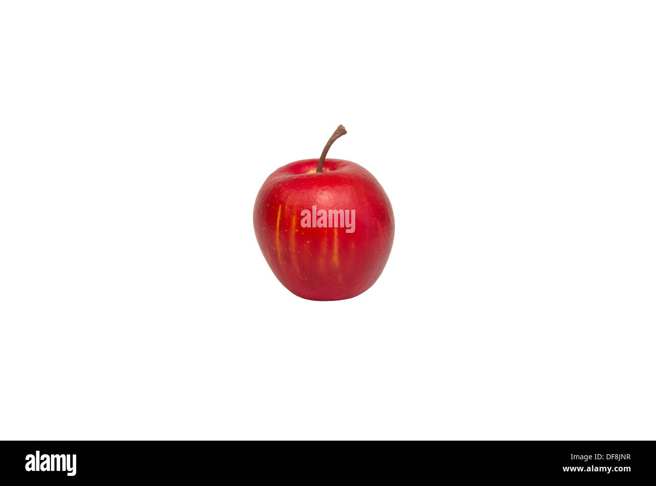 Une seule pomme rouge isolé sur fond blanc. Banque D'Images