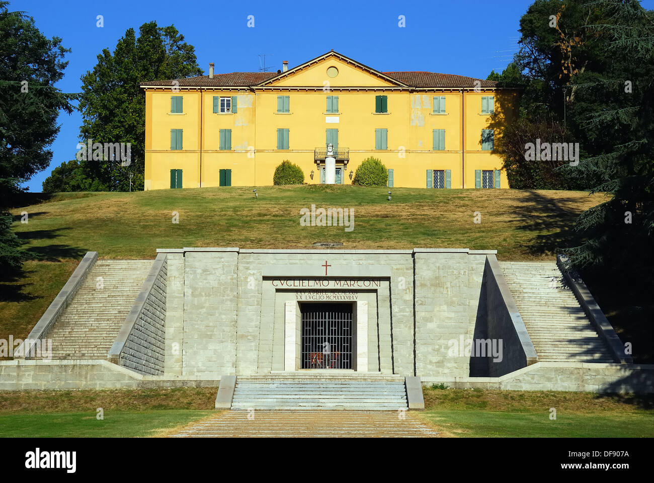 Pontecchio Marconi, Bologne, Italie. La Villa Griffone, Guglielmo Marconi's house et mausolée. Banque D'Images