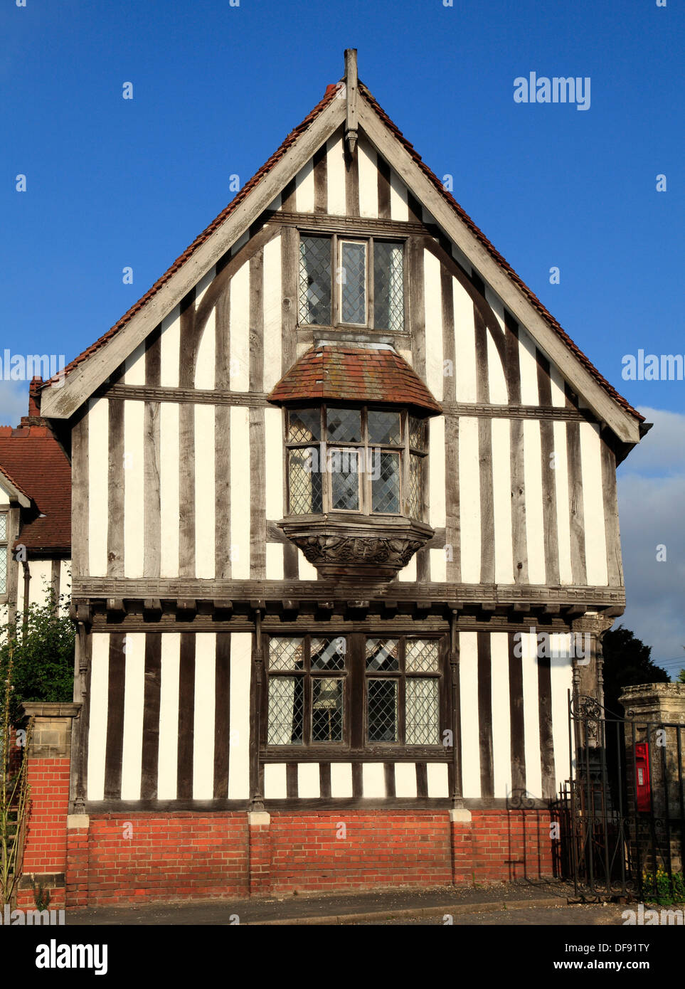 Eye, Suffolk, medieval Guildhall, détail, Angleterre Royaume-uni bâtiments bâtiment à colombages Banque D'Images