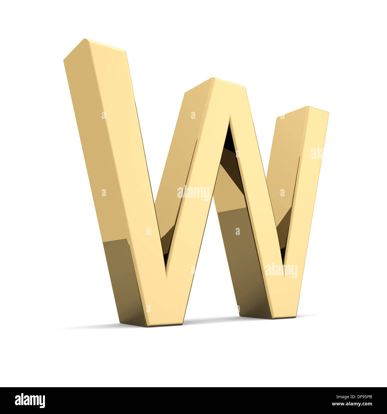 Or lettre W Banque D'Images