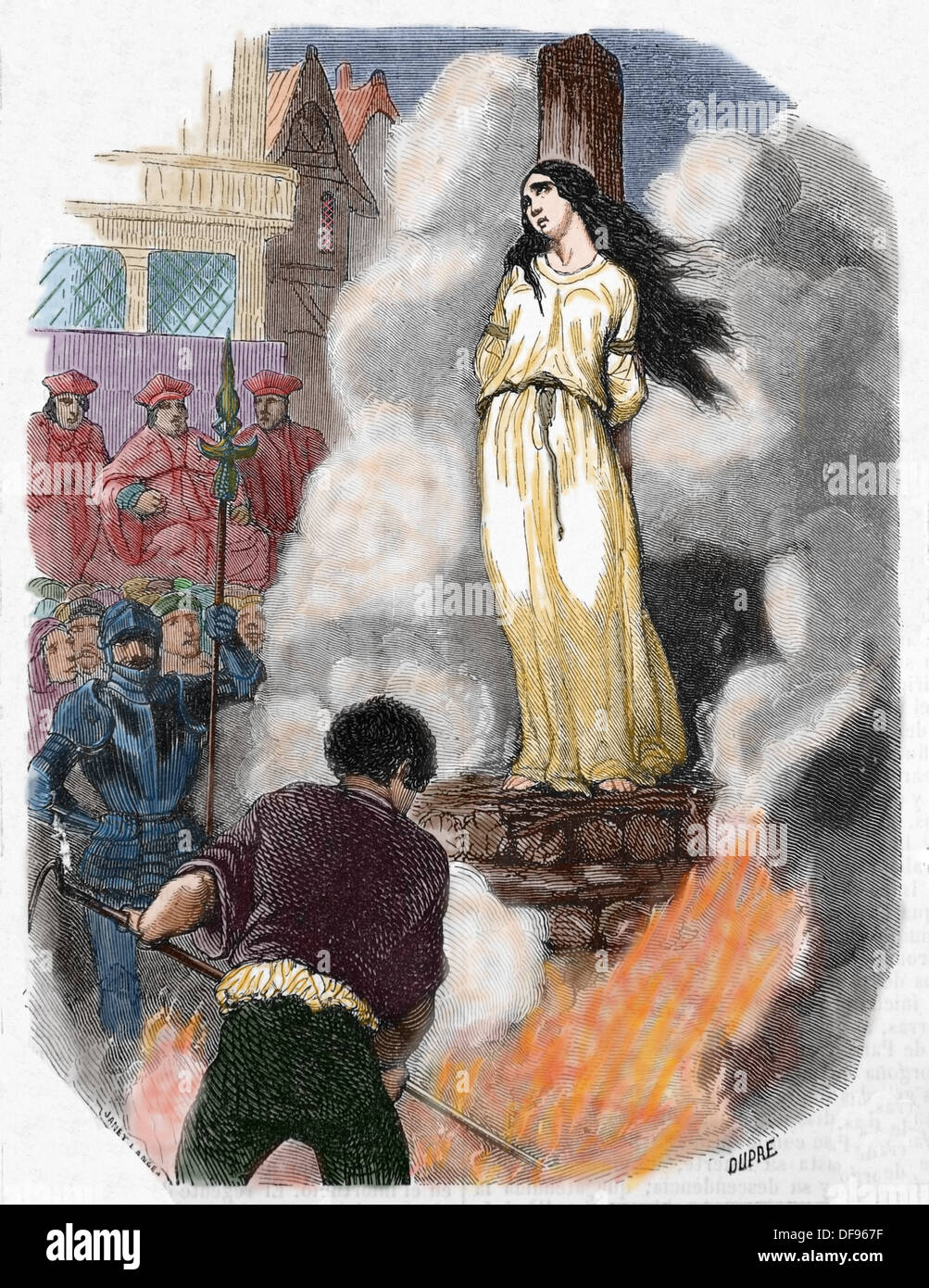 Jeanne d'Arc (1412-1431), surnommée "la pucelle d'orléans', est une héroïne folklorique de France et d'un saint catholique. La gravure. Banque D'Images
