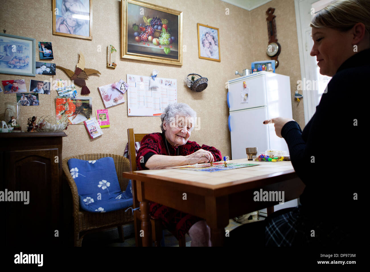 L'AIDE SOCIALE POUR PERSONNE ÂGÉE Banque D'Images