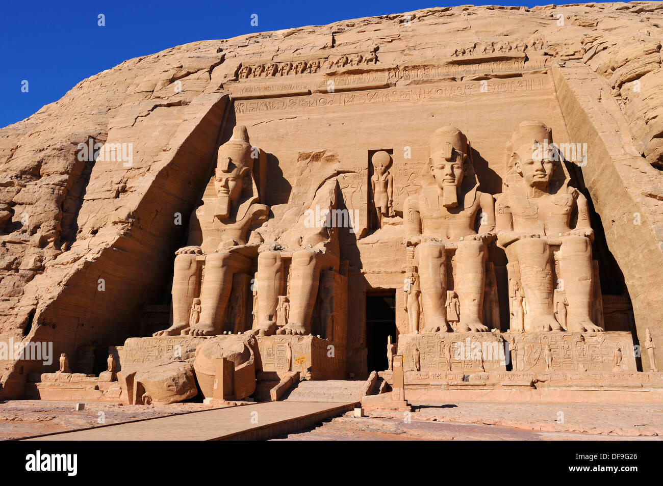 Grand Temple de Ramsès II à Abou Simbel, Haute Egypte Banque D'Images