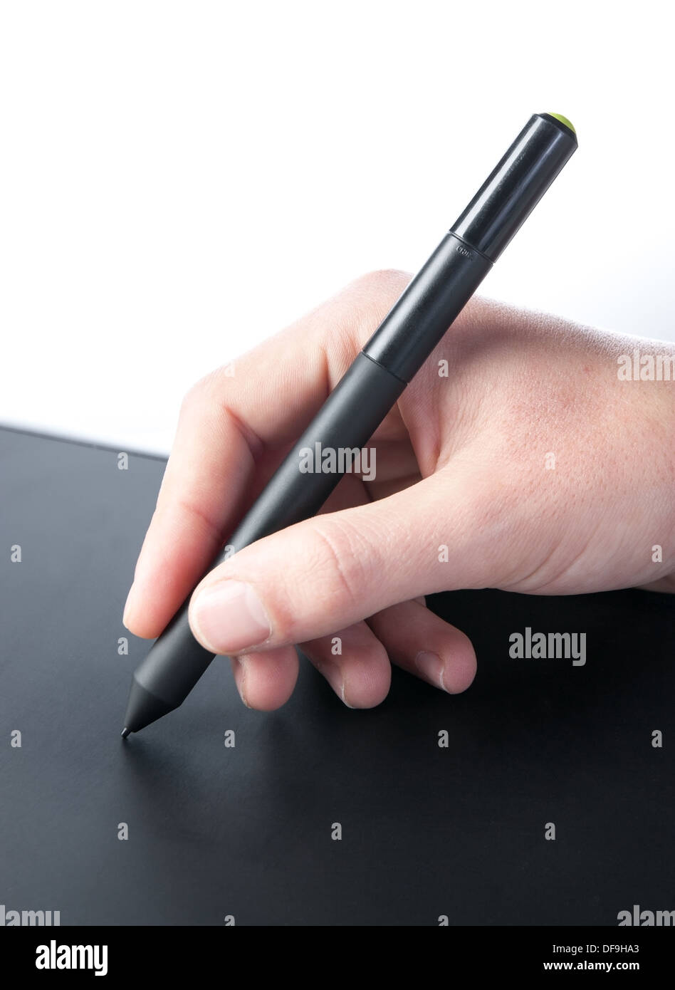 Travailler avec une tablette graphique black Banque D'Images