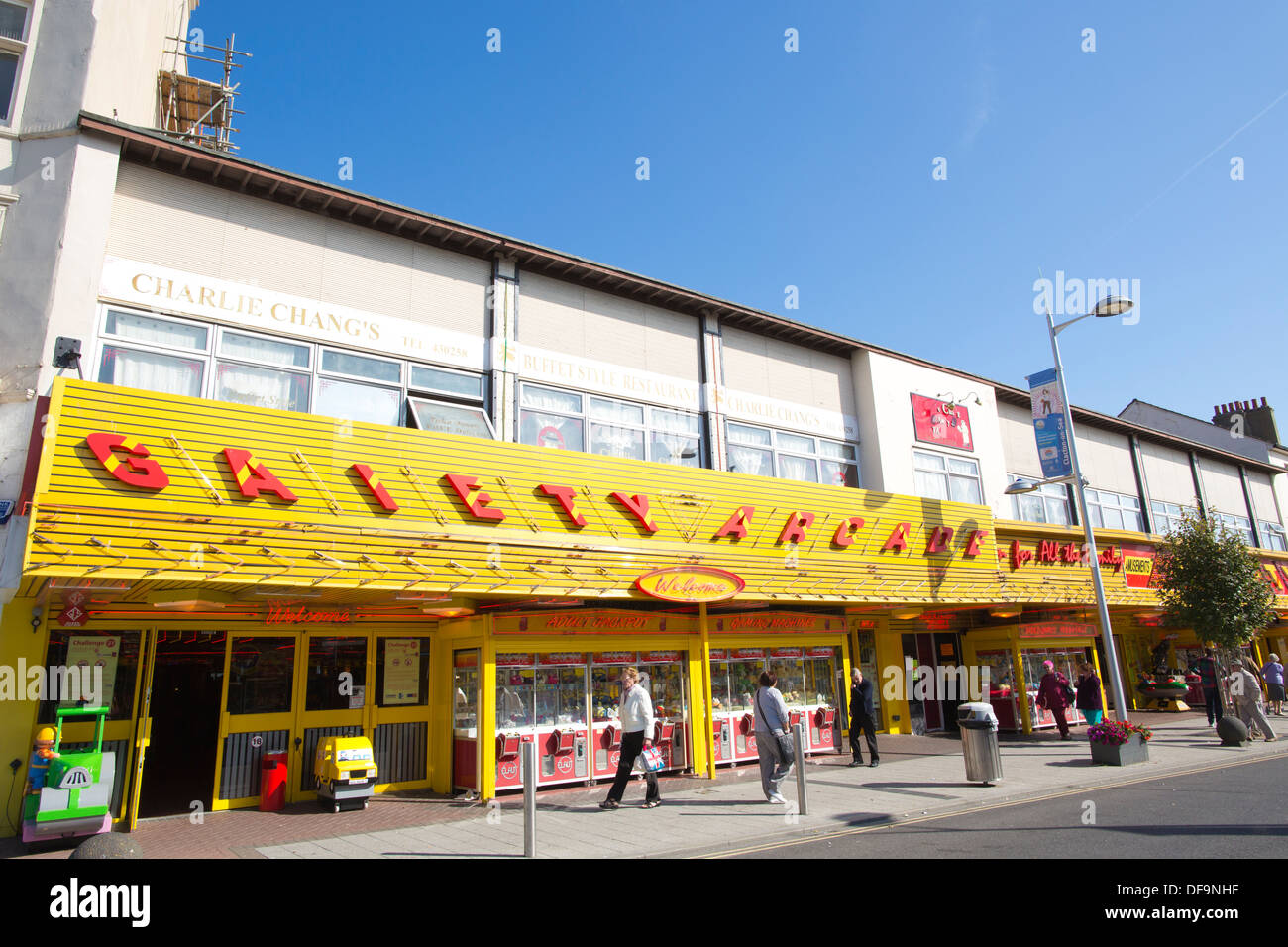 La gaieté Arcade, Pier Street, Clacton-On-Sea, Essex, Angleterre, Royaume-Uni Banque D'Images