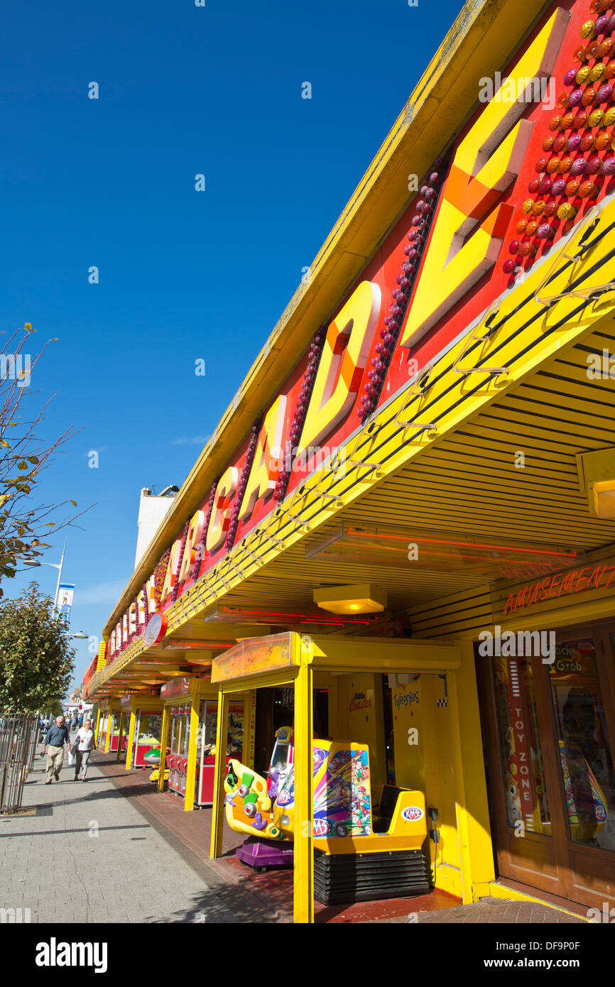 La gaieté Arcade, Pier Street, Clacton-On-Sea, Essex, Angleterre, Royaume-Uni Banque D'Images