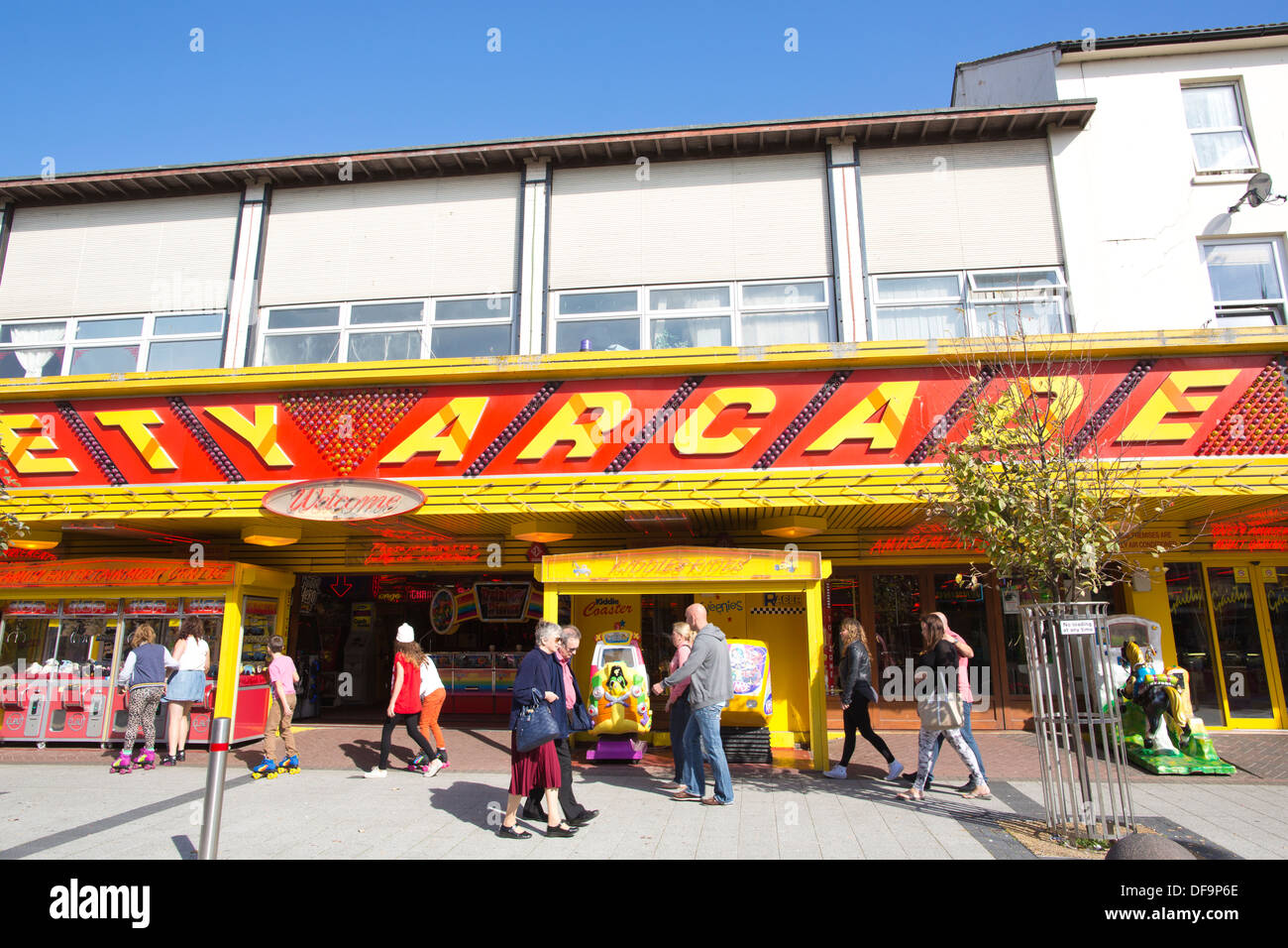 La gaieté Arcade, Pier Street, Clacton-On-Sea, Essex, Angleterre, Royaume-Uni Banque D'Images
