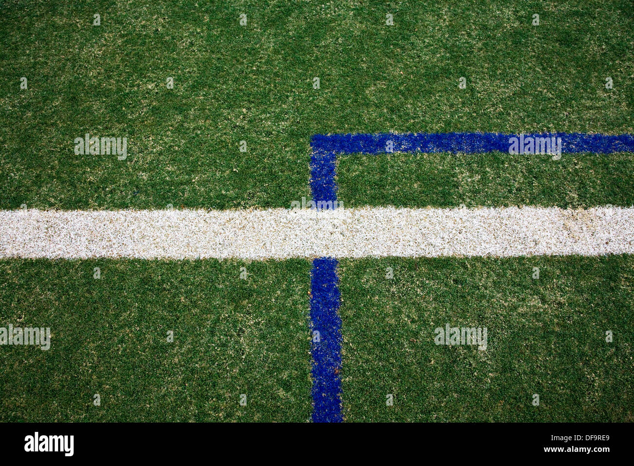 Lignes sur terrain de football Banque D'Images