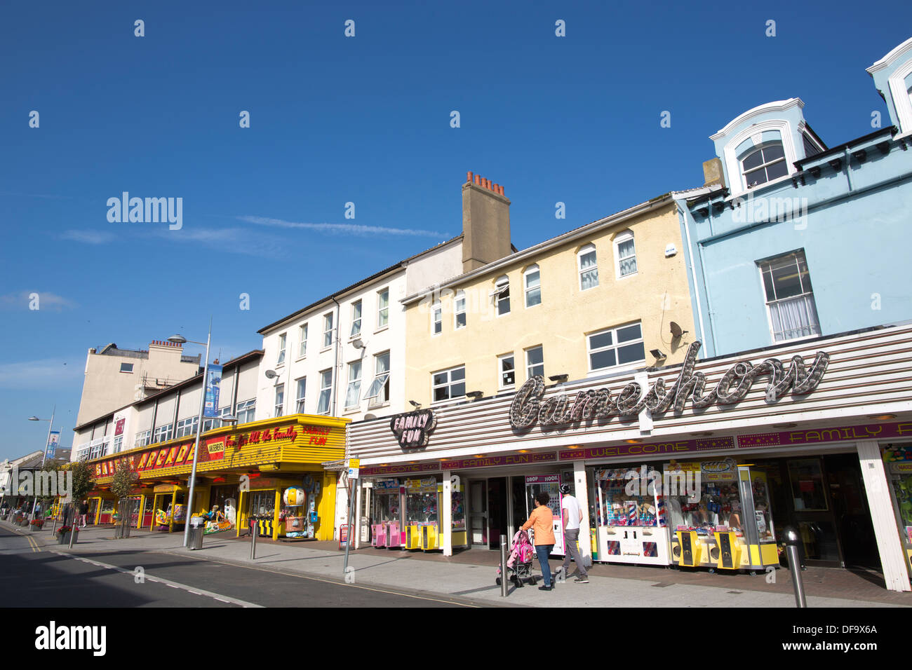 Des salles de jeux sur Pier Street, Clacton-On-Sea, Essex, Angleterre, Royaume-Uni Banque D'Images