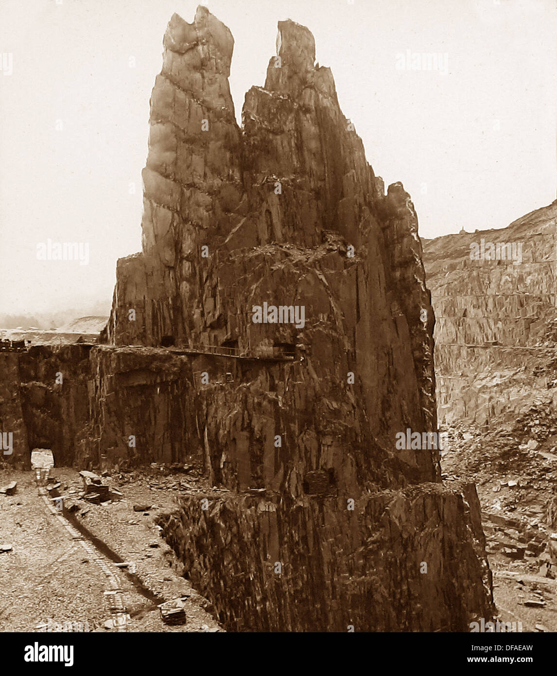 Ardoise Penrhyn près de Bethesda période victorienne Banque D'Images