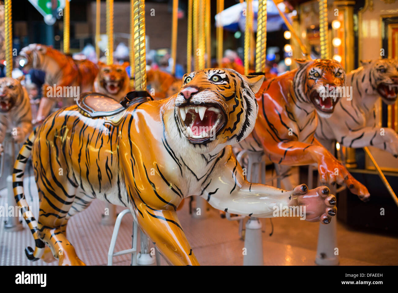 Detroit, Michigan - Le carrousel à Comerica Park, domicile de l'équipe de baseball des Detroit Tigers. Banque D'Images