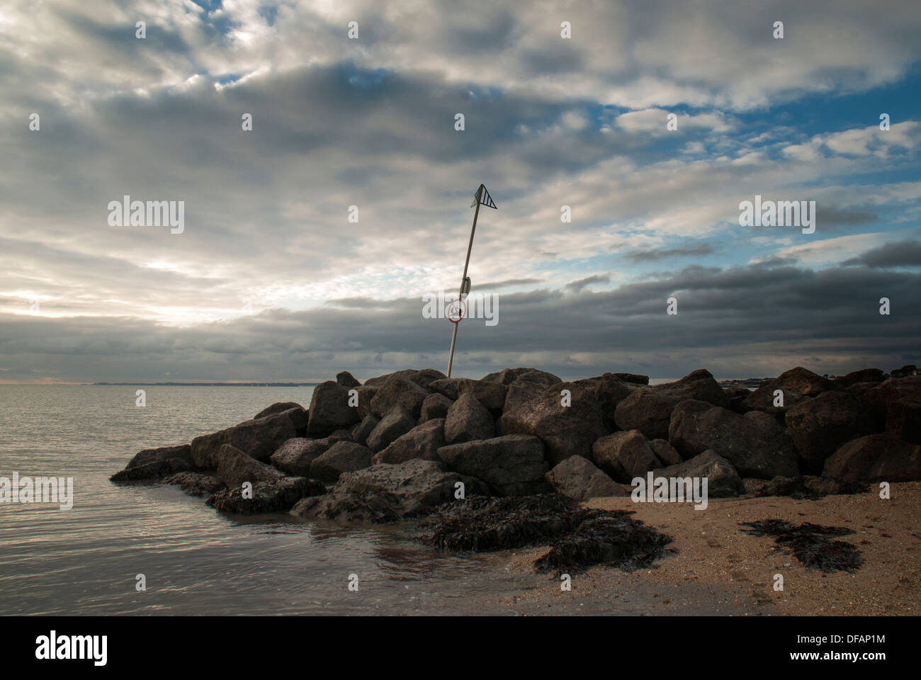Seascape tranquille, Lee le Solent Banque D'Images