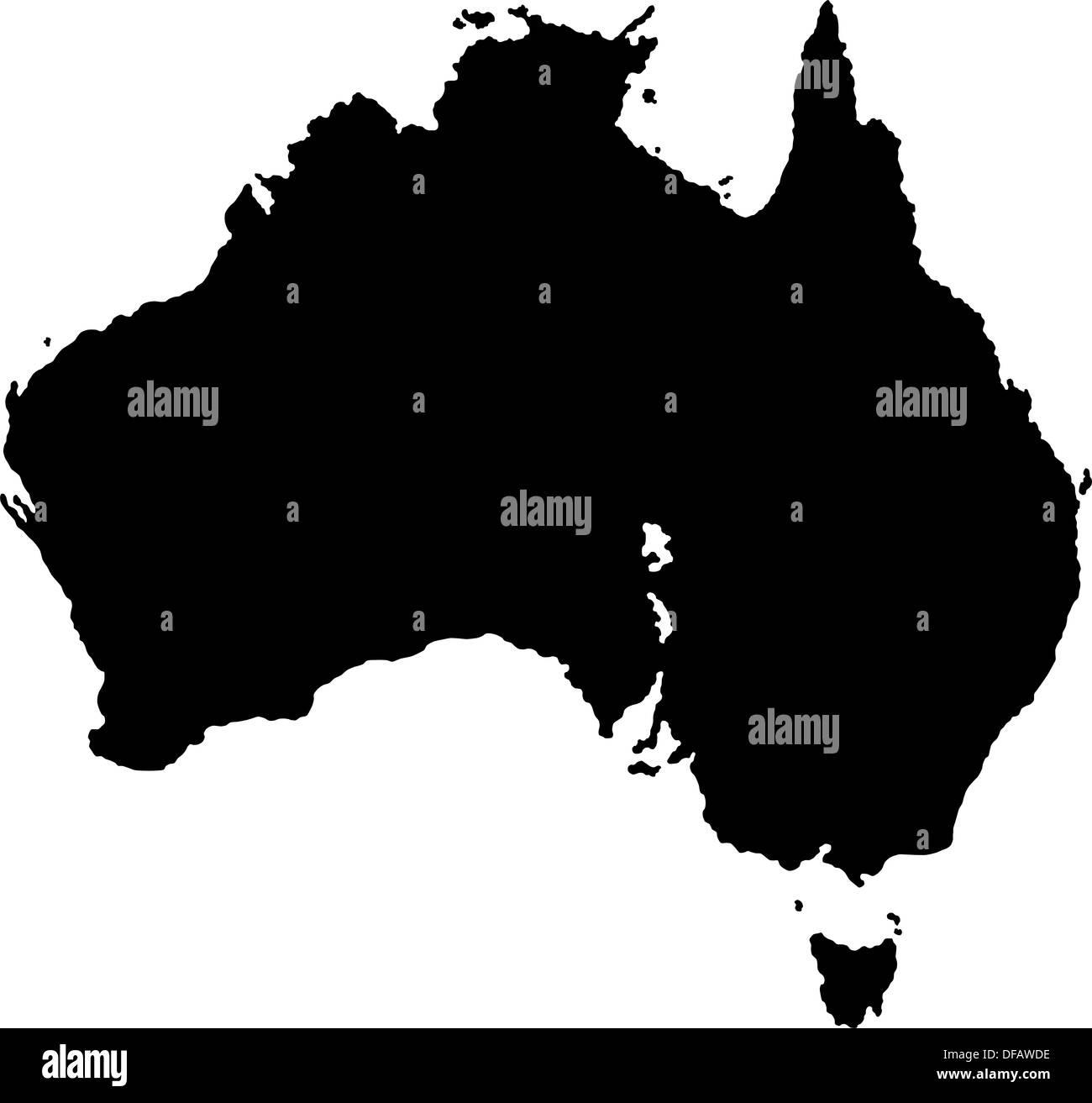 Carte Australie noire Banque D'Images